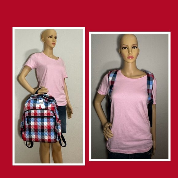 Vera Bradley Campus Backpack Patriotic Plaid NWT - Picture 7 of 11